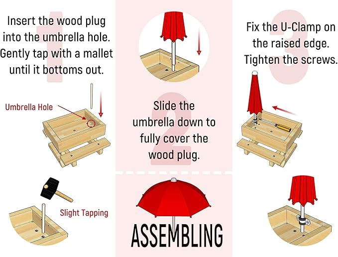 Replacement Mini Umbrella for COZYNUT Squirrel Feeder Picnic Table (Azure Blue)