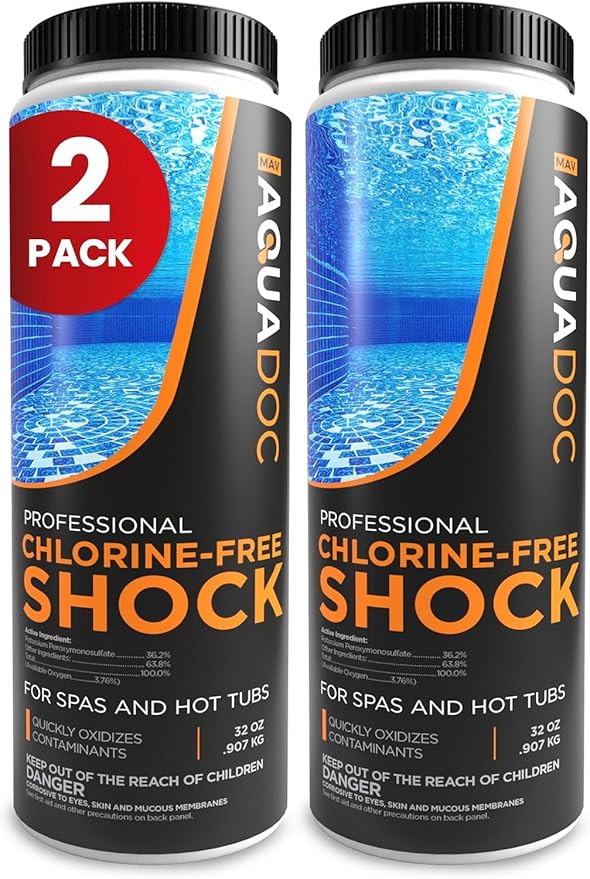 AquaDoc Non Chlorine Hot Tub Shock - 32oz (2 Pack) - Enhanced Spa Shock to Assist Bromine and Chlorine - Spa Oxidizer Made in USA