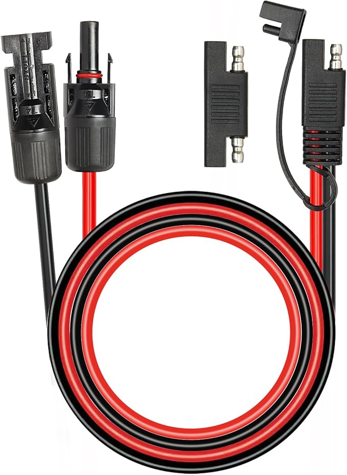 MOOKEERF Solar Panel to SAE Adapter Cable - 15FT 10AWG Solar Extension Cable for RV Solar Panel Caravan Battery Charger Kit with SAE Polarity Reverse Adapter
