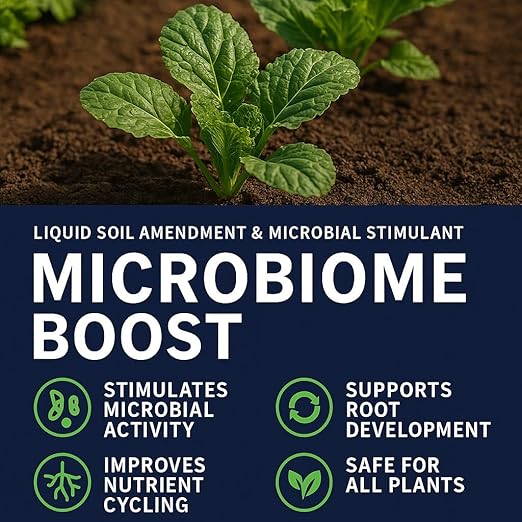 Microbiome Boost Soil Amendment – Natural Microbial Catalyst for Root Growth, Plant Health, Nutrient Uptake, and Soil Vitality | Organic Gardening, Lawn Care, Trees, Raised Beds, Flowers, Vegetables