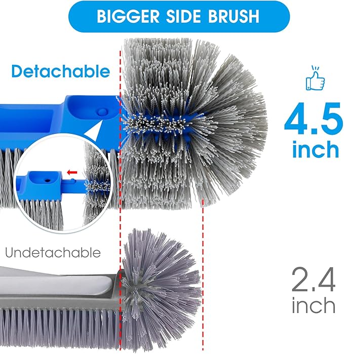 TidyMister Pool Brush for Cleaning Pool Walls, 20'' Light Duty Pool Brush Head Detachable Side Brush Nylon Bristles Pool Scrubber for Above Ground Pools Ingound Pools, Safe for Vinyl Liner
