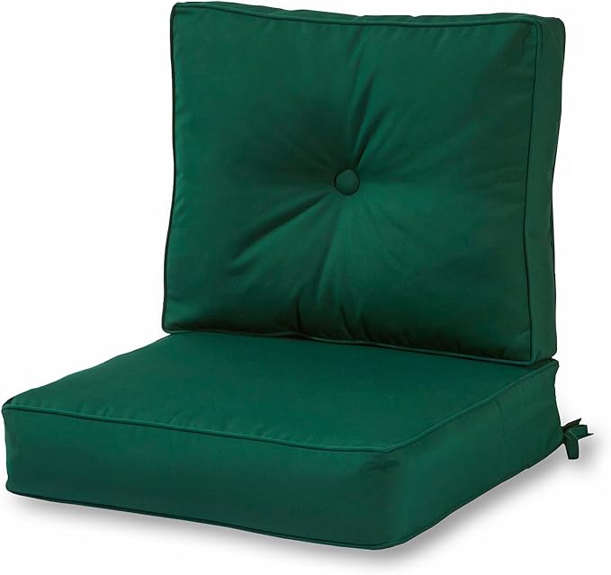 Greendale Home Fashions Outdoor 2-Piece Sunbrella Premium Deep Seat Cushion Set, Canva Forest