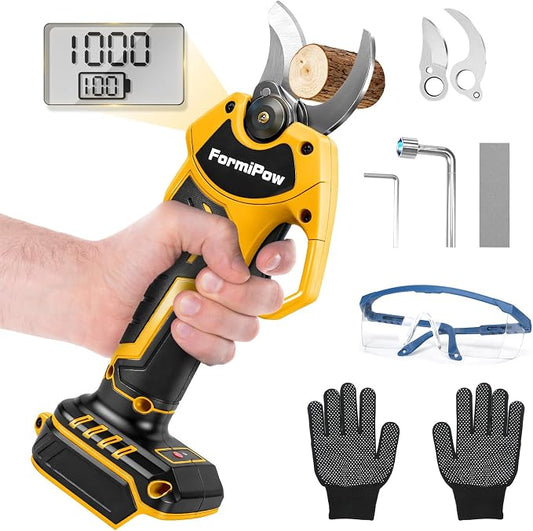 Cordless Pruning Shears for Dewalt 20V Battery, Brushless Pruner with 0.6" / 1.2" Cutting Diameter, LCD Display, SK5 Blades, Electric Pruning Shears for Gardening Tree Pruning (NO Battery)