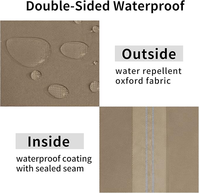Easy-Going Waterproof Patio Sofa Cover UV Resistant 2 Seater Outdoor Loveseat Cover Weatherproof Lawn Patio Furniture Cover with Tape Sealed Seam (58Wx32.5Dx31H inch, Camel)