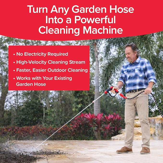 Pocket Hose Arrow, AS SEEN ON TV, Adjustable Spray Nozzle from Powerful Jet Stream to Gentle Garden Watering, Flow Force Tech, 4 Precision Tips, Rust-Resistant, Non-Slip Handle, Great for Car Wash