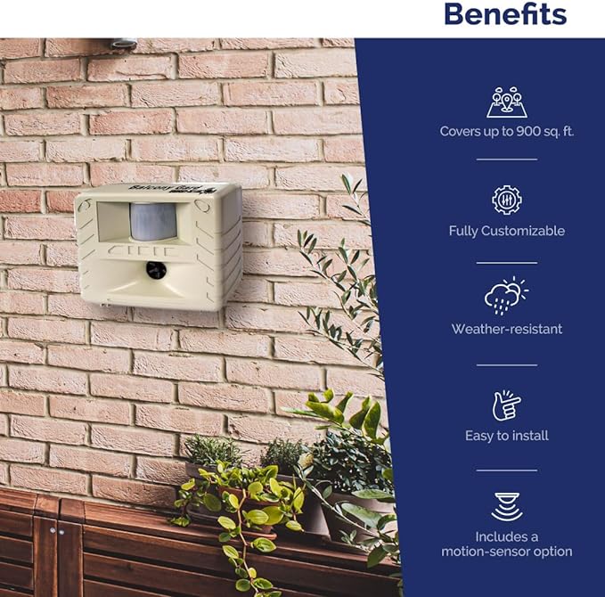 Bird-X Balcony Gard,Ultrasonic Bird Preventer,Outdoor Bird Decoy with Motion-Sensor,Easy to Install,Covers up to 900 sq. ft.,15-to 25 kHz Frequency,6.75" x 5.5" x 3.5",(Pack of 12)