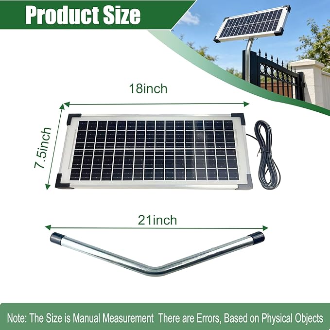 FM123 10 Watt Solar Panels Kit for Mighty Mule GTO PRO Automatic Gate Openers,12v Portable Solar Panel Battery Charger, Replace FM350 MM260 MM560 FM200 FM350 FM500 FM502 FM700 MM571W MM271 MM360