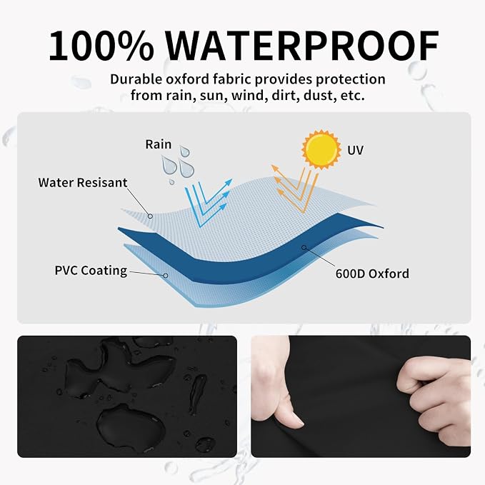 Easy-Going Heavy Duty Outdoor Bench Couch Cover, Waterproof Windproof Patio Furniture Sofa Cover with Air Vent (85Wx37Dx35H inch, Black)