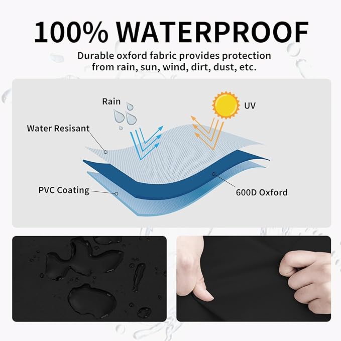 Easy-Going Heavy Duty Outdoor Loveseat Couch Cover, Waterproof Windproof Patio Furniture Sofa Cover with Air Vent (76Wx40Dx33H inch, Black)
