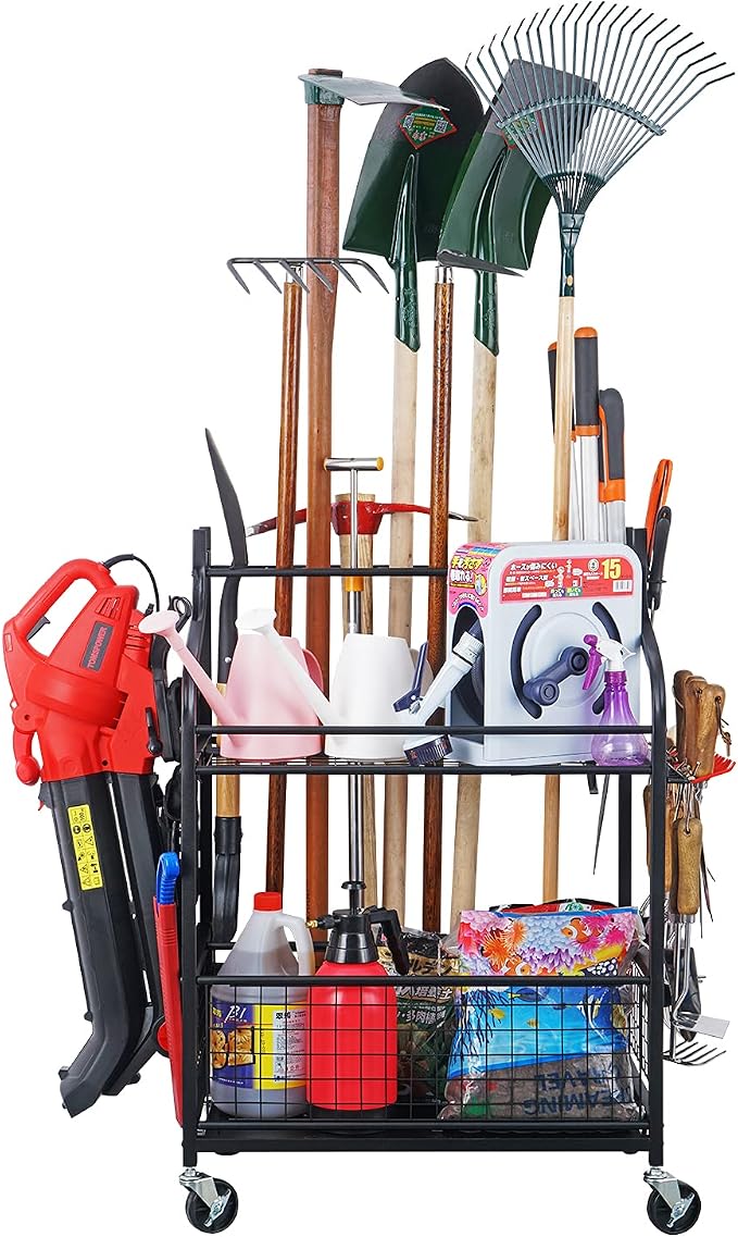 Mythinglogic Garden Alloy Steel Tool Organizer for Garage, Garage Bike Rack Storage Organizer
