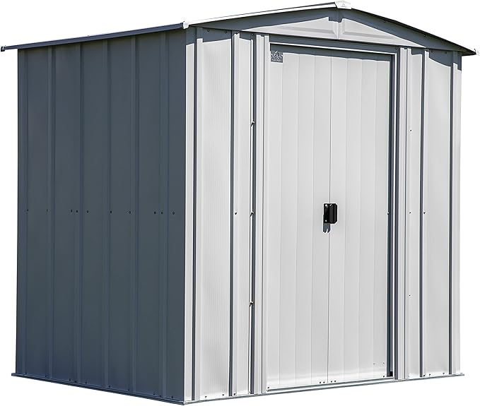 Arrow Classic Steel Storage Shed, 6x5, Flute Grey