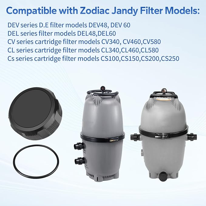 R0523000 Pool Filter Drain Cap for Zodiac Jandy DEV Series D.E Filter CS CV and CL Series Cartridge Filter, for Jandy Parts Salt Cell Cleaning Cap Replace CL340 CL460 CV460 CV580 DEV48 CS150 CS200