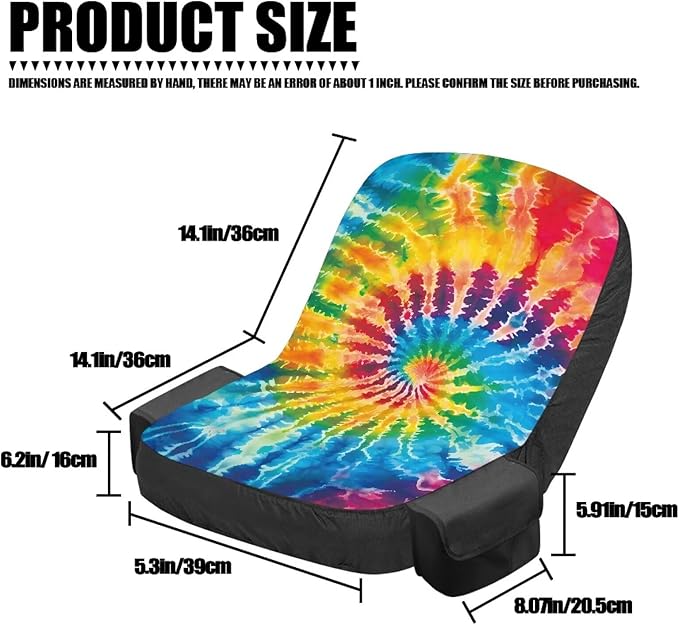 Tie Dye Riding Lawn Mower Seat Cover for Outdoor Easy to Install Seat Covers for Riding Lawn Mower Washable Agricultural and Industrial Vehicle Seats Covers Gift for Holiday