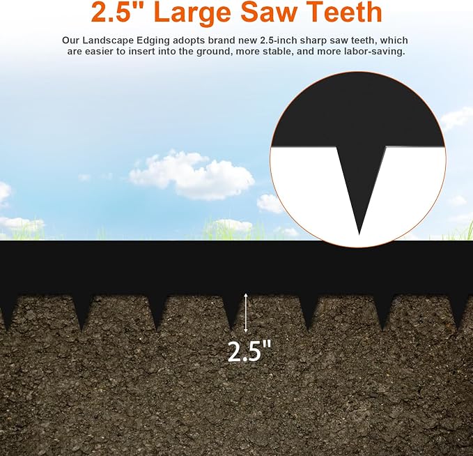 40" L X 6" H Metal Landscape Edging, 10 Pack Heavy Duty Galvanized Steel Garden Edging, Hammer-in Metal Edging for Landscaping for Lawn, Pathway, Yard