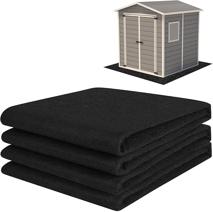 6x8.2FT Outdoor Storage Shed Floor Mat,Waterproof Washable Garden Flooring Pad with Non Slip Backing for Dust, Oil, Protection, Storage Shed Not Included(Black)