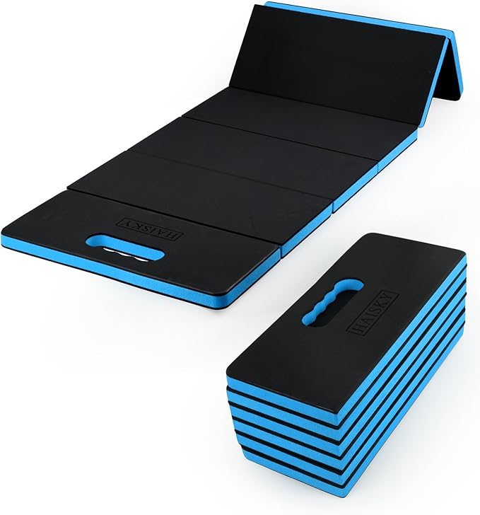Foldable Mechanic Mat Kneeling Pad, 1.2" Extra Thick Density EVA Foam Portable 5-Fold Kneeling Mat, 47" x 18" for Working under Car, Gardening, Yardwork, Workshop Repairing, Camping