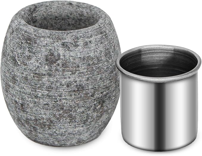 Sauna Aromatherapy Stone, Sauna Essential Oil Diffuser, Natural Rock with Stainless Steel Bowl for Essential Oils, Spa Accessories