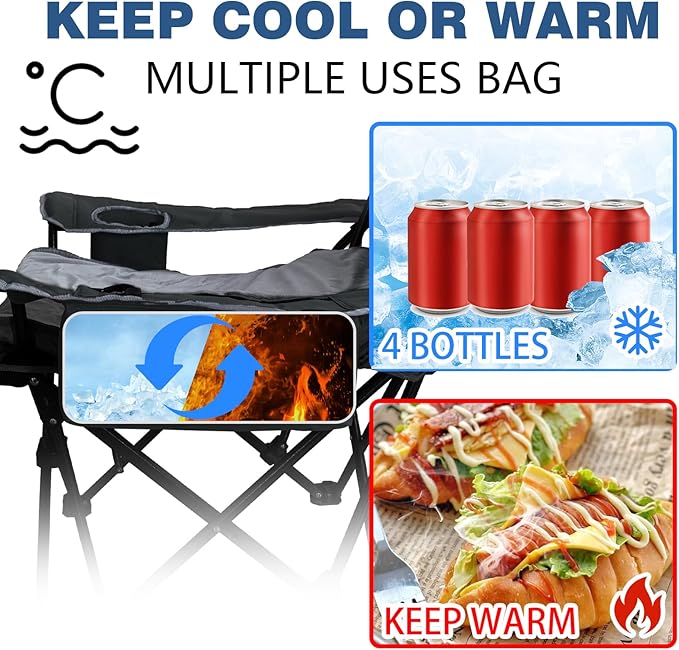 Reclining Camping Chair 4 Position with Foot Rest Comfortable for Adults 265Ibs Folding Lounger Mesh Beach Chair with Cooler Bag,Cotton Cushion and Cup Holder for Outdoor Patio