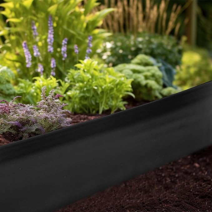 FoldTier 8 Inch Tall 33ft Garden Landscape Kit with Hammer Plastic Edging Border Border Flower Bed Borders for Garden Lawn Flower Beds Grass Yard