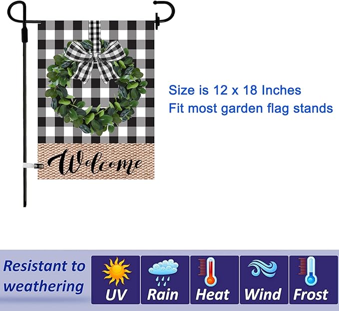 Seasonal Garden Flags Set of 12 Double Sided 12 x 18 Inch Yard Flags, Small Garden Flags for Outside, Spring 4th of July Easter Seasonal Flags for Outdoor Decorations,Holiday Garden Flags for All Seasons