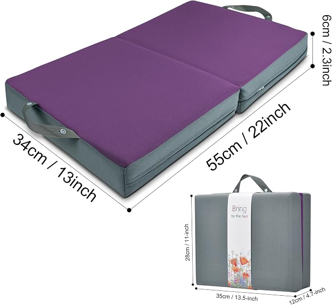 KI Store Garden Kneeling Pad Memory Form Knee Cushions for Gardening Extra Thick Knee Pad Water Resistant Prayer Pillow for Work Yoga Physical Therapy Purple