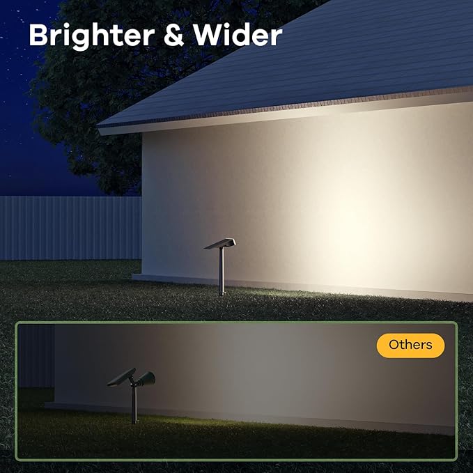 Consciot Solar Lights Outdoor, 6500K Daylight Solar Spotlights, Waterproof Landscape Lighting for Yard, Garden, Tree, Pathway, House, Patio, Outdoor Decor, 4 Pack