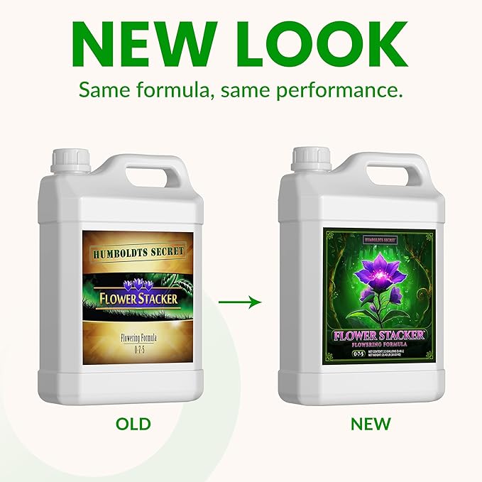 Humboldts Secret Flower Stacker | 0-7-5 Bloom Booster with Vitamin B1 | High Phosphorus Potassium Flowering Nutrients | Potting Soil Hydroponics Coco | Indoor & Outdoor Plants | 2.5 Gallon