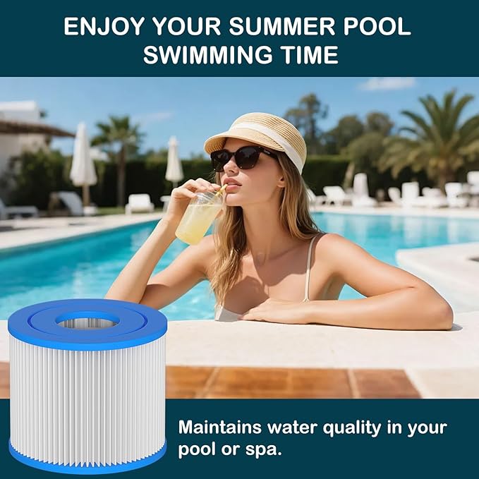 Type Ⅵ Hot Tub Spa Filter Replacement Compatible with Lay-Z-Spa, Coleman SaluSpa 90352E 58323 90427E, Inflatable Hot Tub, Swimming Pool Pump Filter Type Ⅵ Cartridge, 12 Pack