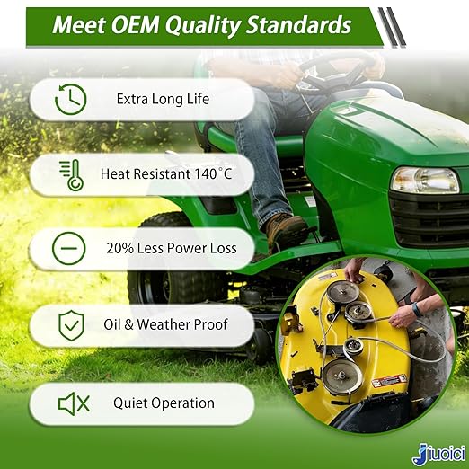 Upgraded for GX20072 John Deere 42 Inch Deck Belt, D105 D110 D130 S100 L110 L100 L111 LA105 LA115 LA125 S110 S130 E100 E110 L108 Lawn Mower, GY20570 V-Belt, Zero-Stretch, Extra Long Life /104 Inch