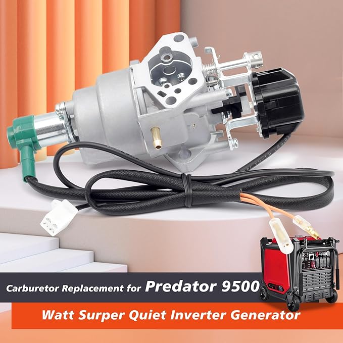 Inverter Generator Carburetor Compatible with Harbor Freight Predator 9500 Watt Surper Quiet Generator Model 57080 and 59188, Air Intake Gaskets Included