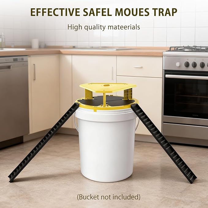 Mouse Trap Bucket-Mouse Traps Auto-Reset,Humane Rat Trap（3 Pack） | Indoor for Home-Multi-Catch,5 Gallon Bucket Compatible