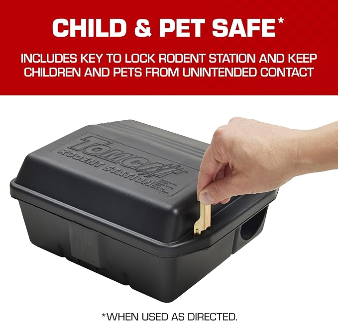 Tomcat Rodent Station, Includes 1 Rodent Station with 4 Bait Securing Rods and 1 Security Key - Fits Rat or Mouse Sized Traps (Baits & Traps Sold Separately) - Use Indoors or Outdoors (Pack of 5)