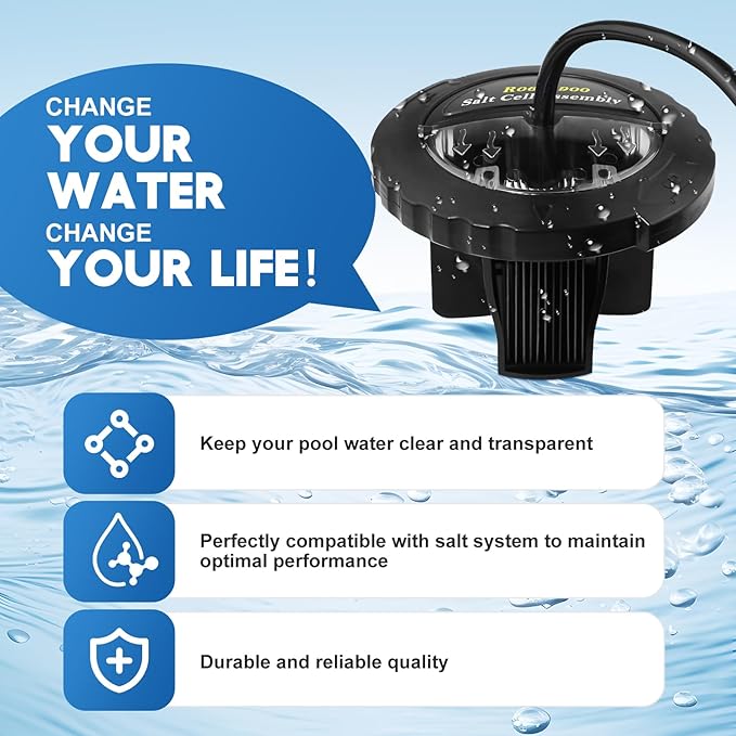 Salt Cell Replacement R0693900 Compatible with Jandy Pro Series TruClear11K & TruClear11KU, Salt Cell Assembly for Pools Up to 35,000 Gallons, Leak-Free Seal