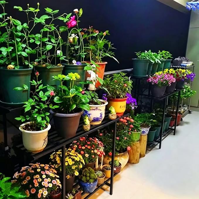 Zhongma 3 Tier Sturdy Plant Stand Space-Saving Heavy Duty Plant Holder for Home Indoor and Outdoor, L35.43 xW17.32 x H39.37 inch, 660 LBS Capacity & Heavy Duty Construction. …