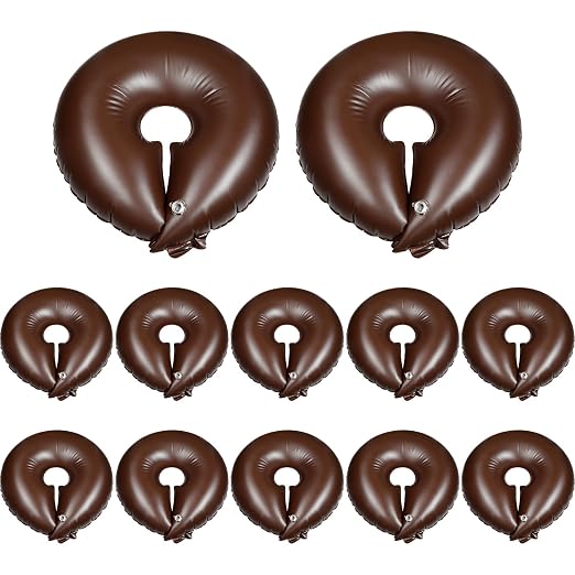 TaoBary 12 Pcs 10 Gallon Tree Watering Ring Bag Slow Release Watering Bag Deep Root Automatic Drip System PVC Drip Irrigation Pouch Donuts for Newly Planted Multi Trunk Trees Shrubs (Brown)