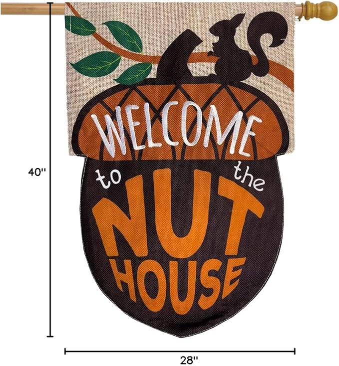 Briarwood Lane Welcome To The Nuthouse Humor Burlap House Flag