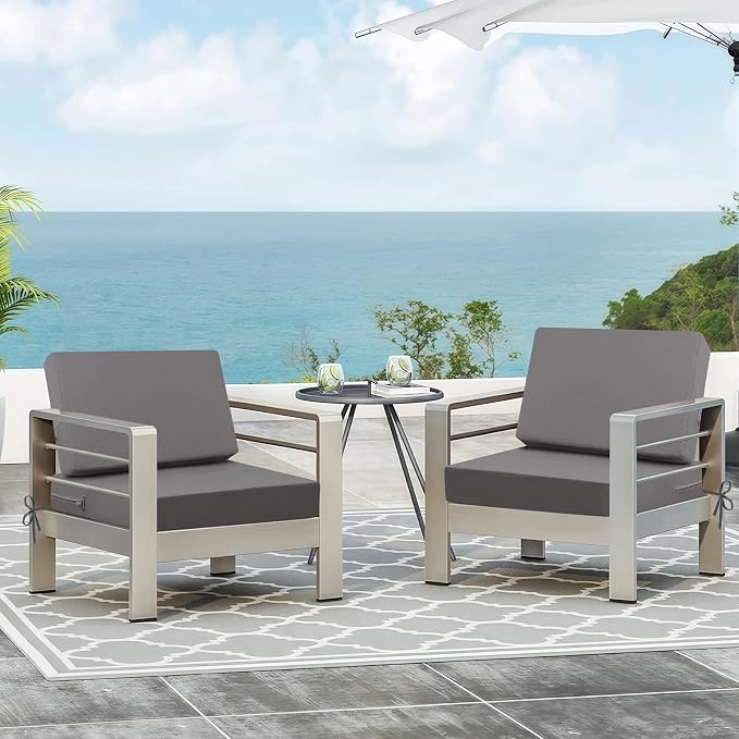 idee-home Outdoor Chair Cushions for Patio Furniture, Outdoor Seat Cushion | Waterproof Couch Hampton Bay Deep Seat Replacement Chair Cushions for Garden Backyard Deck 28.5 x 28.5
