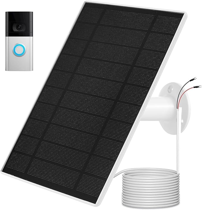 Ring Doorbell Solar Charger, Compatible with Ring Video Doorbell 3/3+/4, Battery Video Doorbell Plus, 13ft Waterproof Charging Cable, 5V6W Fast Charging