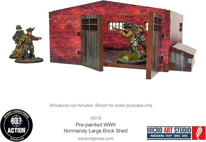 Micro Art Studio: WW2 Normandy Large Brick Shed HDF Prepainted Terrain