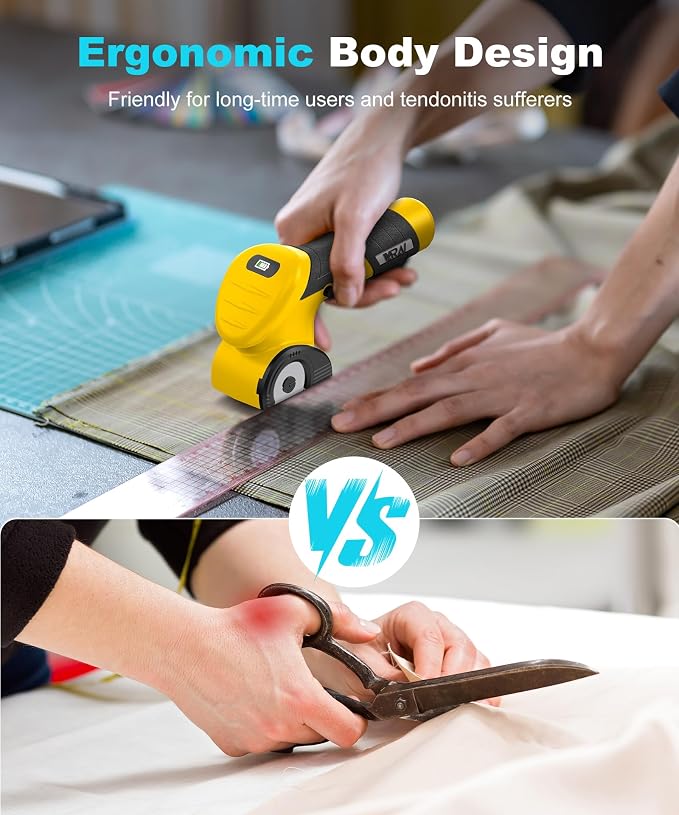 2026 Cordless Electric Scissors, Fast Charging Rechargeable Cardboard Cutter with Replaceable Blades and Long-Lasting Battery, Effortless Cutting for Cloth, Fabric, Plastic & Leather