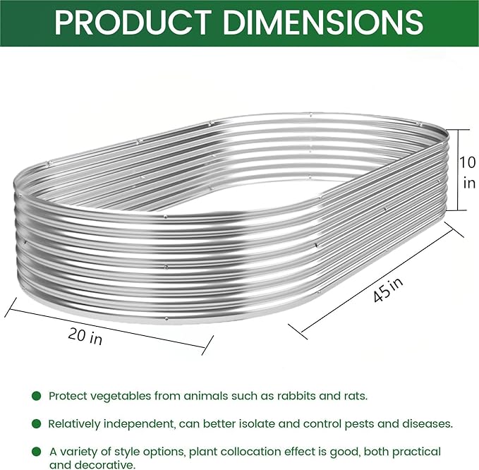 BTDVR 3 PCS Galvanized Raised Garden Bed Outdoor, Metal Raised Beds for Vegetables, Above Ground Garden Box for Flower, Steel Garden Bed for Gardening