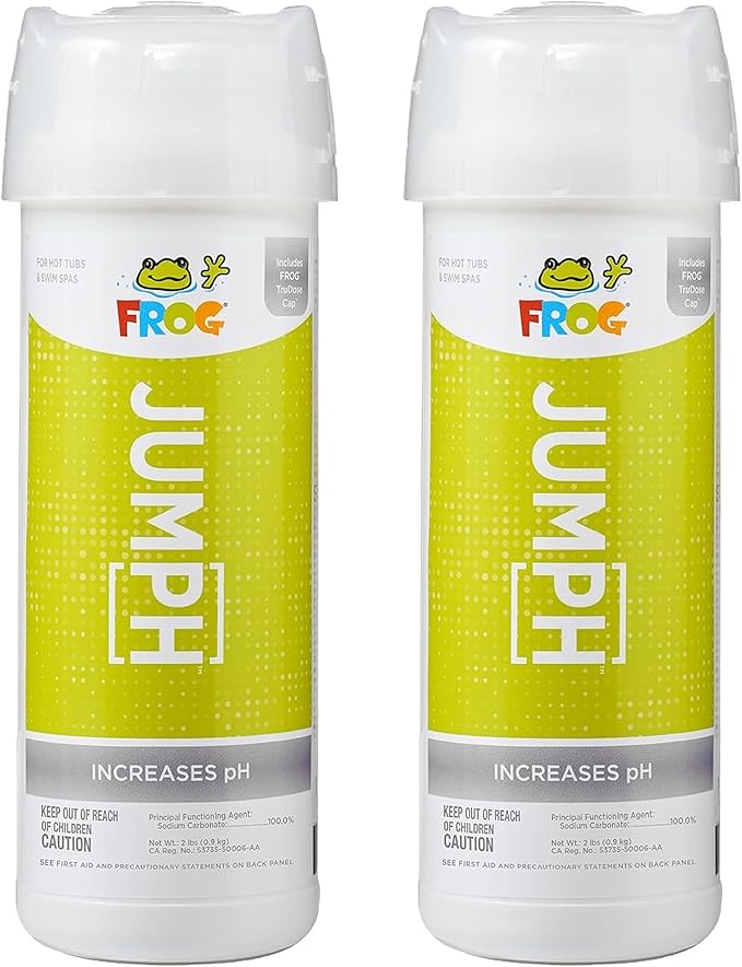 FROG JumpH pH Increaser for Hot Tubs and Swim Spas - 2 lb Bottle with TruDose Measuring Cap for Easy Maintenance & Balancing - 2 Pack