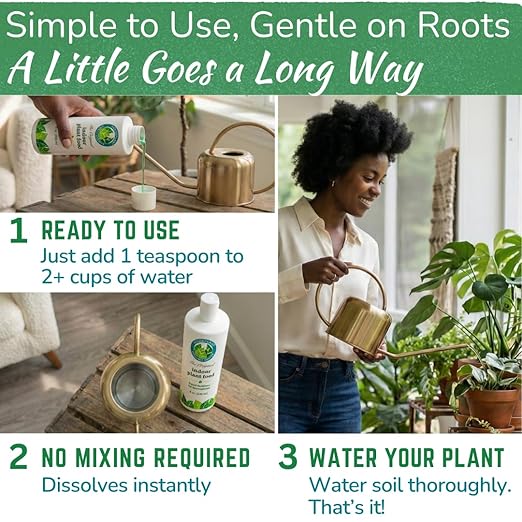 Indoor Plant Food by Houseplant Resource Center - Organic Liquid Fertilizer for Pothos, Peace Lily, Monstera, Cactus and More - 8 oz