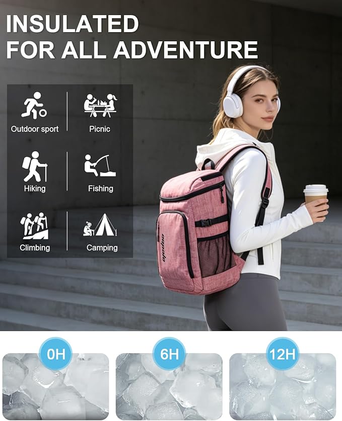 Capolo Cooler Backpack Insulated Waterproof for Women Men,36/45 Cans Lunch Backpack Coolers Leak Proof Soft Cooler Bag Ice Chest for Camping Beach