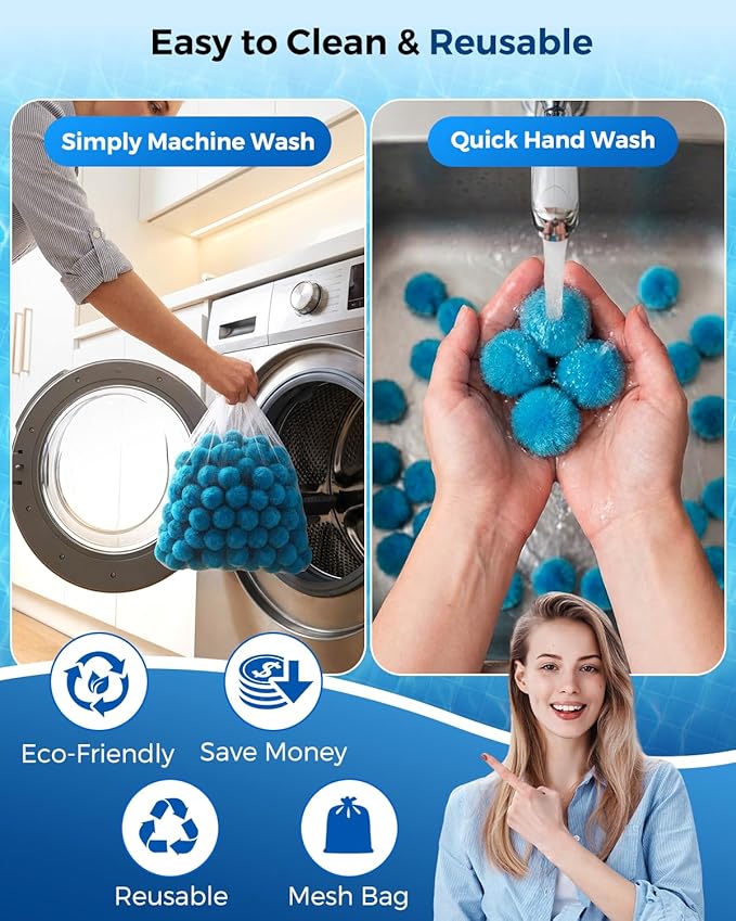 2026 Upgraded Pool Filter Balls 1.55lbs with Mesh Bag, Reusable Pool Balls for Swimming Pool Pump Sand Filter Balls Media, Replace 60lbs Filter Sand for Above & In Ground Pool