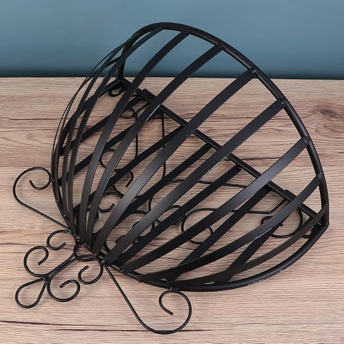 Metal Wall Planter Basket Hanging Plant Basket Flower Holder Half Round Hanging Flower Baskets for Porch Balcony Fence Decor Black