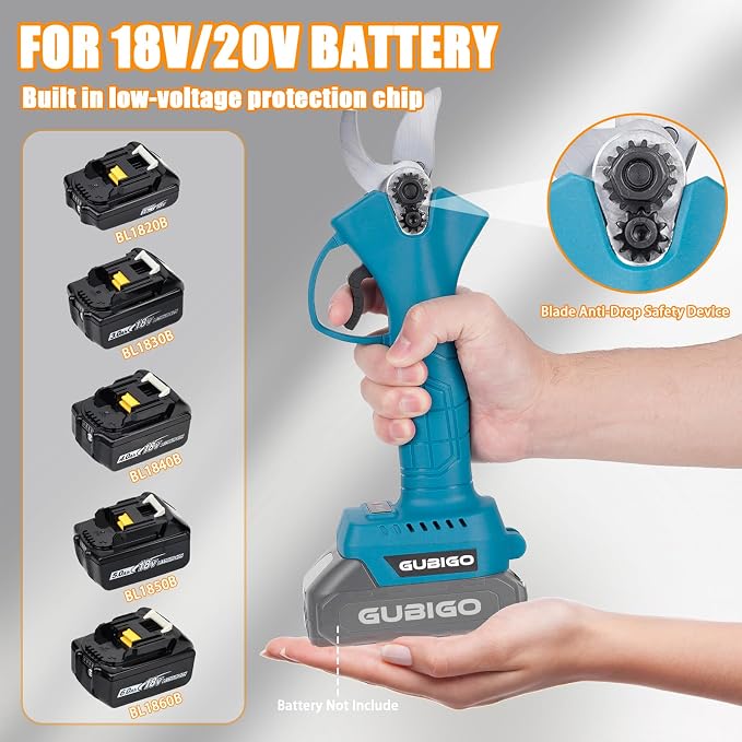 Electric Pruning Shears Cordless Pruner for Makita 18V/21V Battery, Adjustable Cutting Diameter 10-30MM (0.4-1.18IN), Power Pruning for Gardening and Branch Pruning (Pruner Only, No Battery)