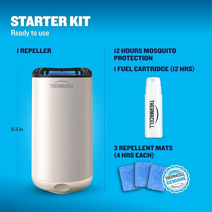Thermacell Mosquito Repeller Patio Shield; Includes 12-Hour Refill; Highly Effective Mosquito Repellent for Patio; Bug Spray Alternative; Scent Free; No Candles or Flames