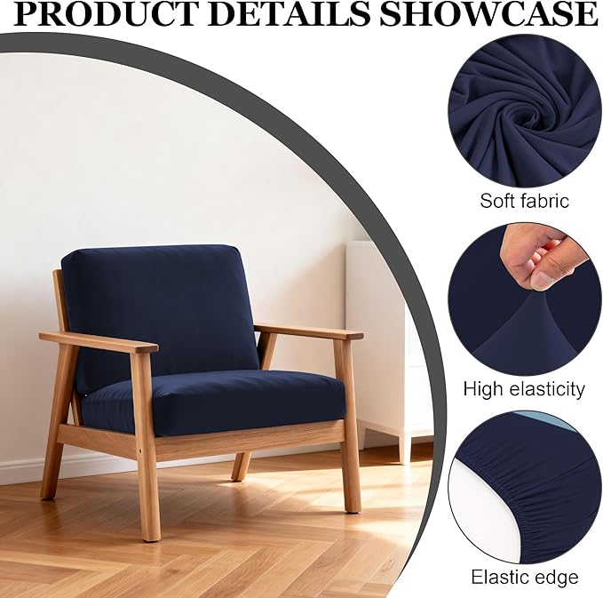 BIETYONE 4Pcs Patio Stretch Cushion Covers,Outdoor Sofa Replacement Cover Slipcovers for Patio Furniture Cushion Covers, Washable Reusable Furniture Protector