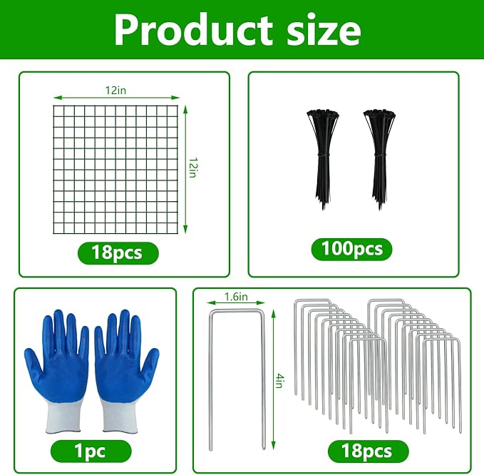 6 Pack 12x12 Inch Plant Protector from Animals, Wire Plant Cages Mesh Garden Plant Protector, Sturdy Wire Cloche Plant Protectors for Keeping Animals Bunny Chicken Squirrels Out